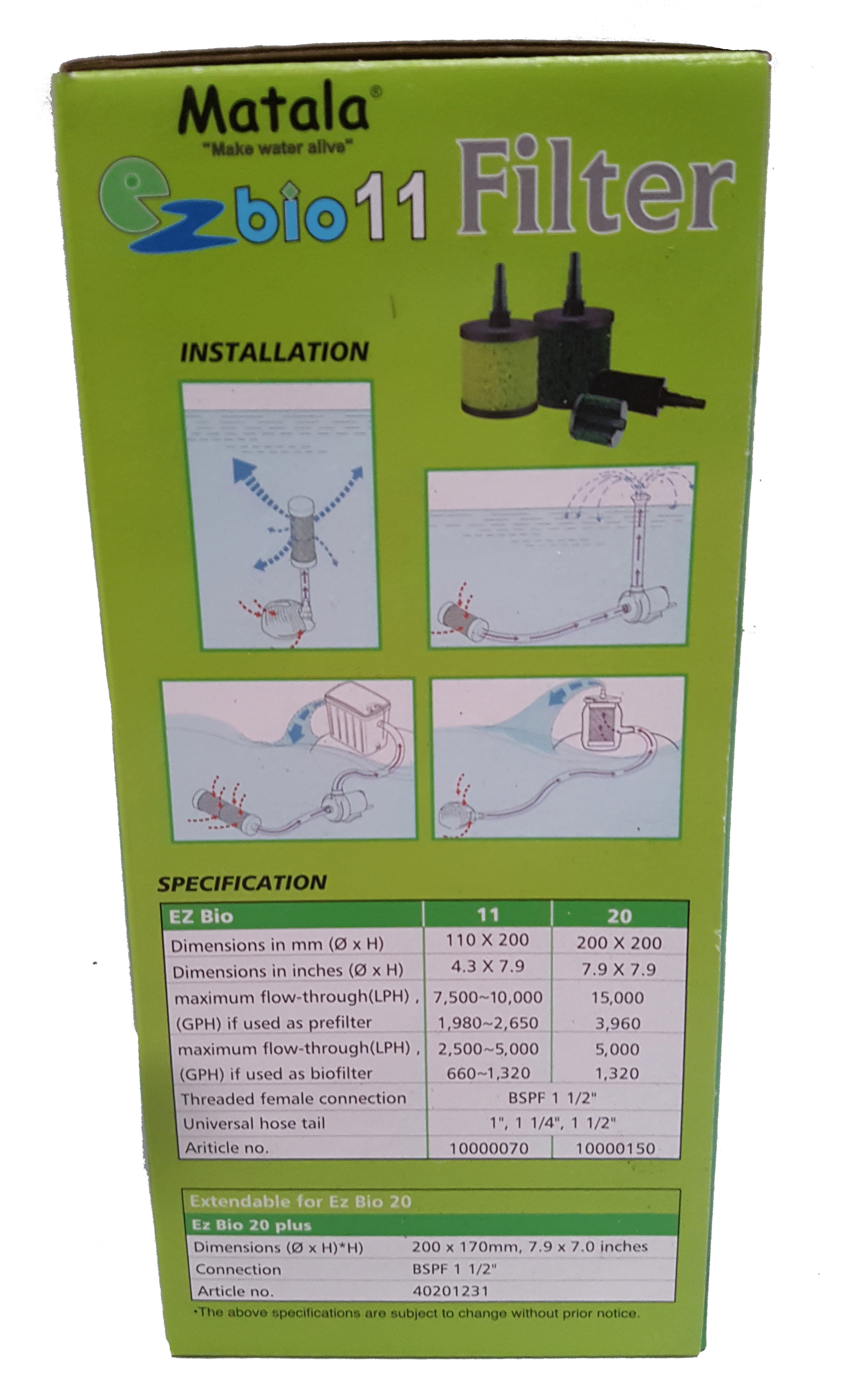 Matala EzBio 11 Pre-Filter Single Core - Image 4