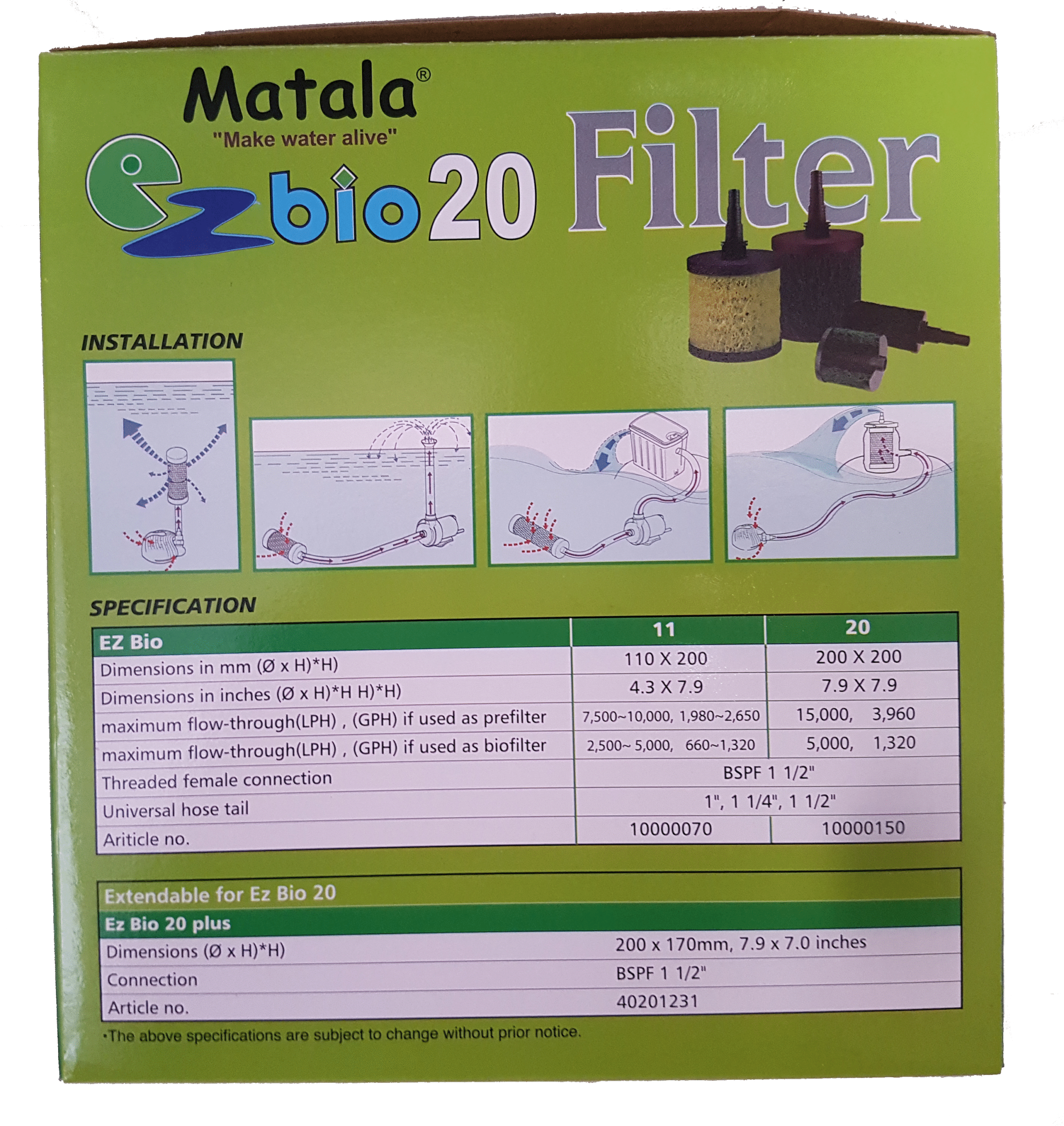 Matala EzBio 20 Pre-Filter Double Core - Image 8