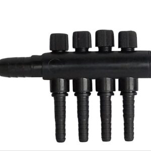 Plastic Air Manifold, 4 Valves, 19mm inlet 3/8" outlet