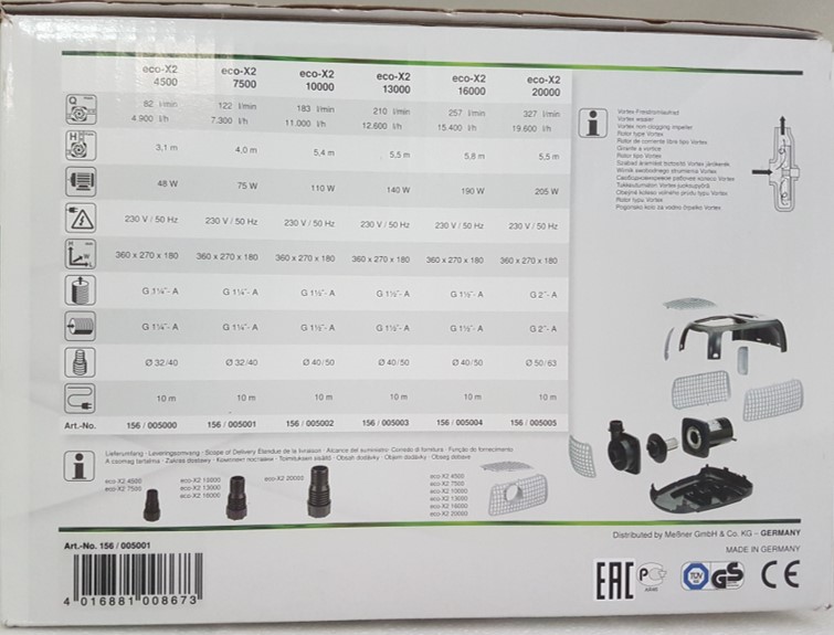 Messner Eco X2 Waterfall Pond Pump—7500L - Image 11