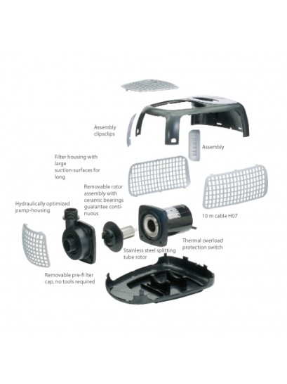Messner Eco X2 Filtration/Waterfall Pond Pump 4500 Assembly Diagram