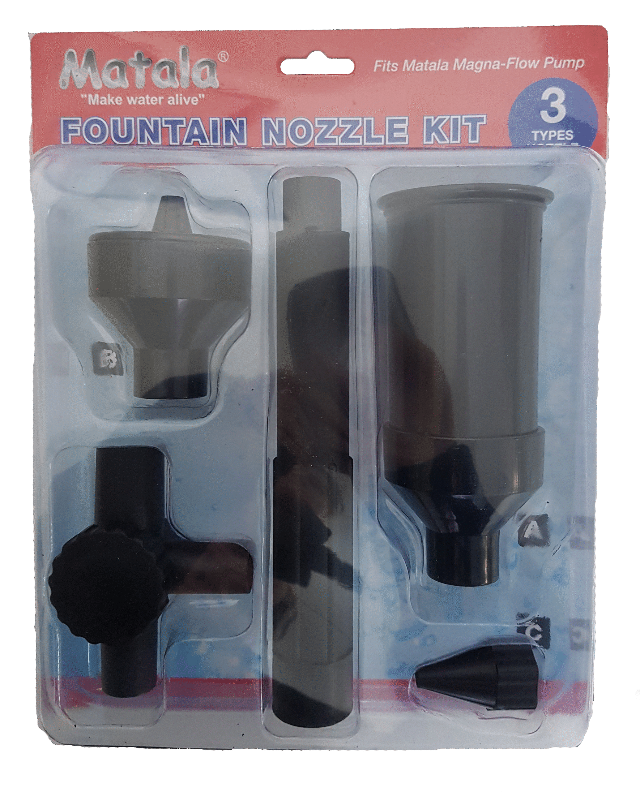 Matala Fountain Nozzle Kit comes with 3 x 3/4" outlet Fountain Nozzles, Diverter Valve and Extension Pipe - Image 3